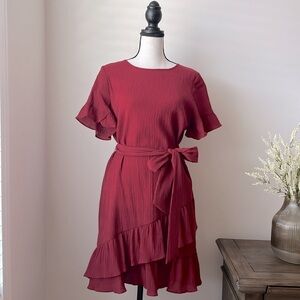 Banana Republic Red Ruffle Dress